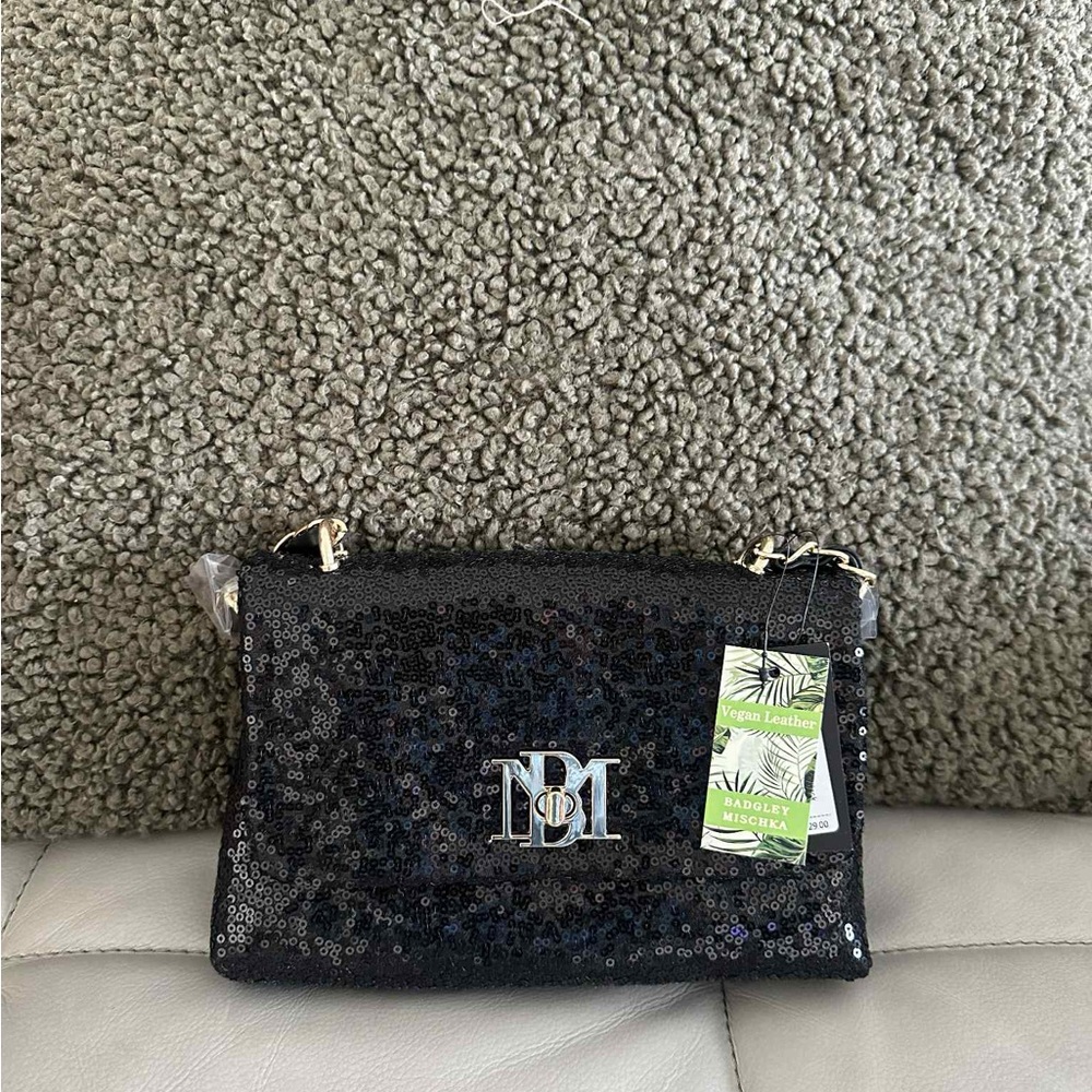 Badgley Mischka Black Sequin Clutch